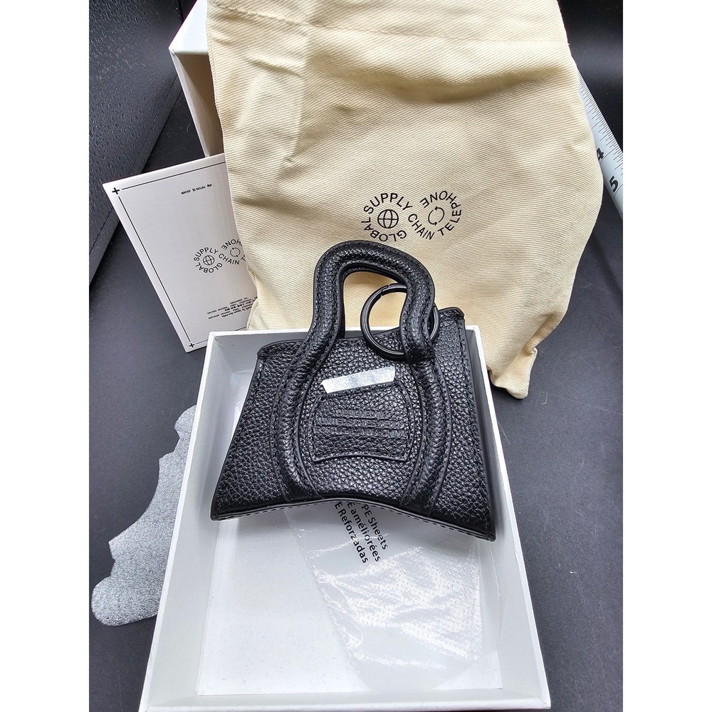 Global Supply Chain Telephone GSCT Black Pebbled Leather Micro Bag Carabiner